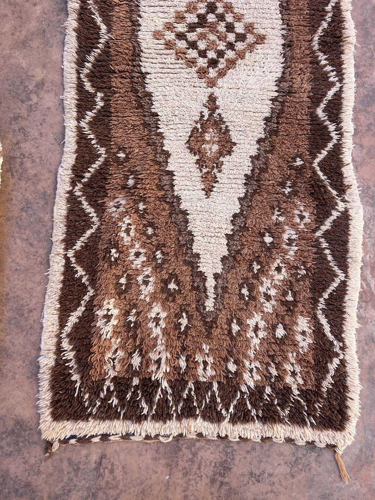 Vintage Beni Runner Rug - Brown Diamond 86x220cm