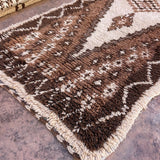Vintage Beni Runner Rug - Brown Diamond 86x220cm