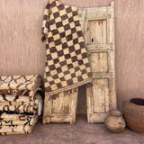 Vintage Beni Mini Rug - Cream Brown Check 70x175cm