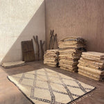 Vintage Beni Ourain Rug - Cream & Charcoal 185x280cm - Nouvelle Nomad