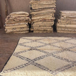 Vintage Beni Ourain Rug - Cream & Charcoal 185x280cm - Nouvelle Nomad