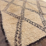 Vintage Beni Ourain Rug - Cream & Charcoal 185x280cm - Nouvelle Nomad