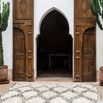 Vintage Beni Ourain Rug - Cream & Charcoal GeometricNouvelle Nomad