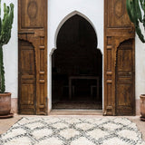 Vintage Beni Ourain Rug - Cream & Charcoal GeometricNouvelle Nomad