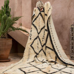 Vintage Beni Ourain Rug - Cream & BlackNouvelle Nomad