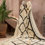 Vintage Beni Ourain Rug - Cream & BlackNouvelle Nomad