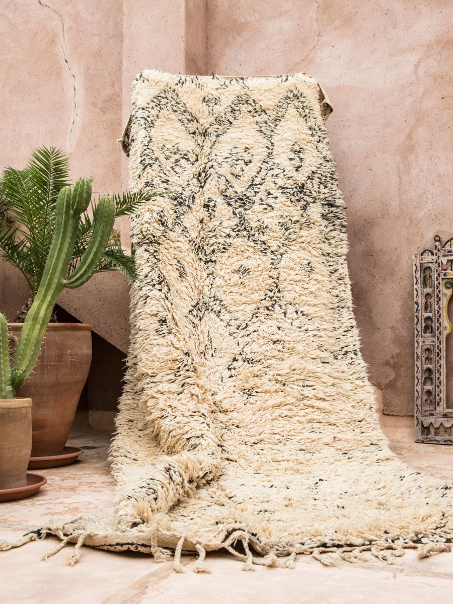 Vintage Beni Ourain Rug - Cream & BlackNouvelle Nomad
