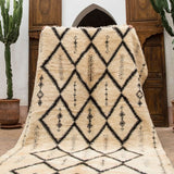Vintage Beni Ourain Rug - Cream & BlackNouvelle Nomad