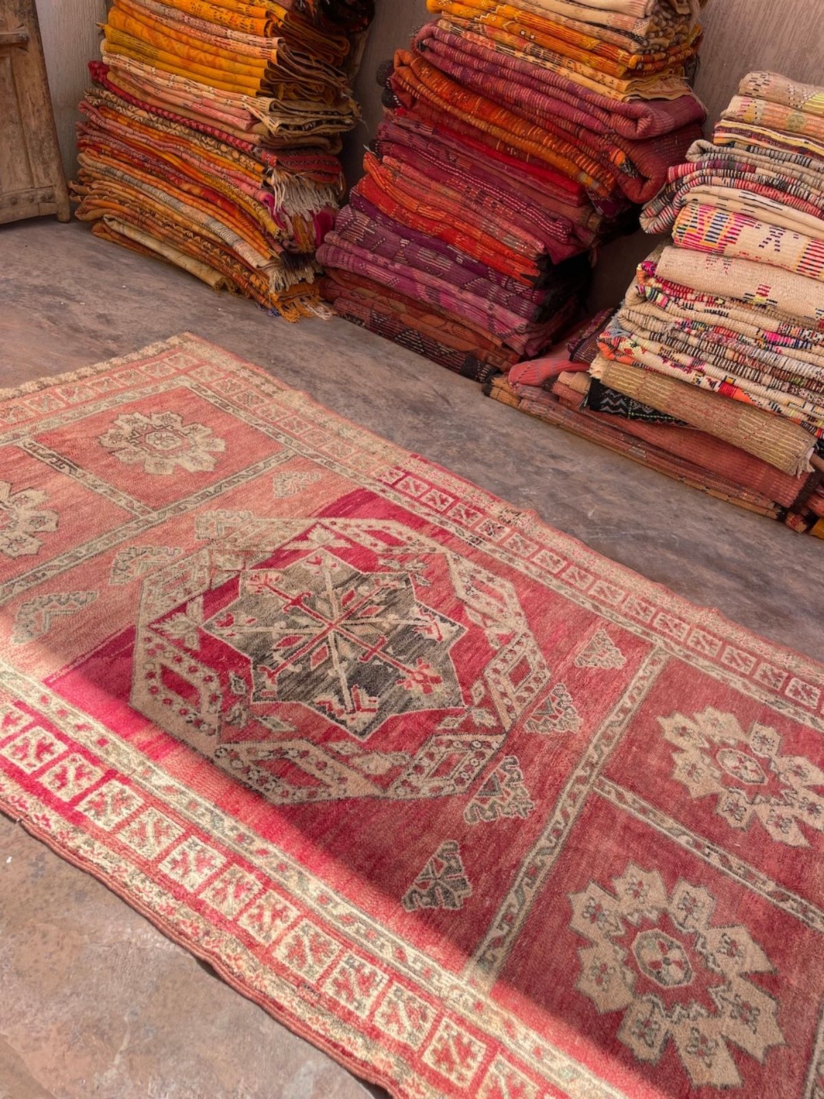 Vintage Beni Yakkoub Rug - Bright Pink 170x286cm - Nouvelle Nomad