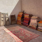 Vintage Beni Yakkoub Rug - Bright Pink 170x286cm - Nouvelle Nomad