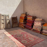 Vintage Beni Yakkoub Rug - Bright Pink 170x286cm - Nouvelle Nomad