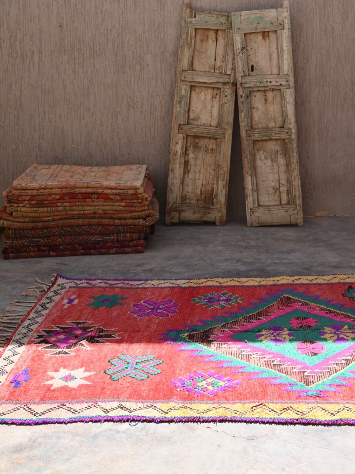 Vintage Boujad Rug - Bright Diamonds 138x278cm - Nouvelle Nomad