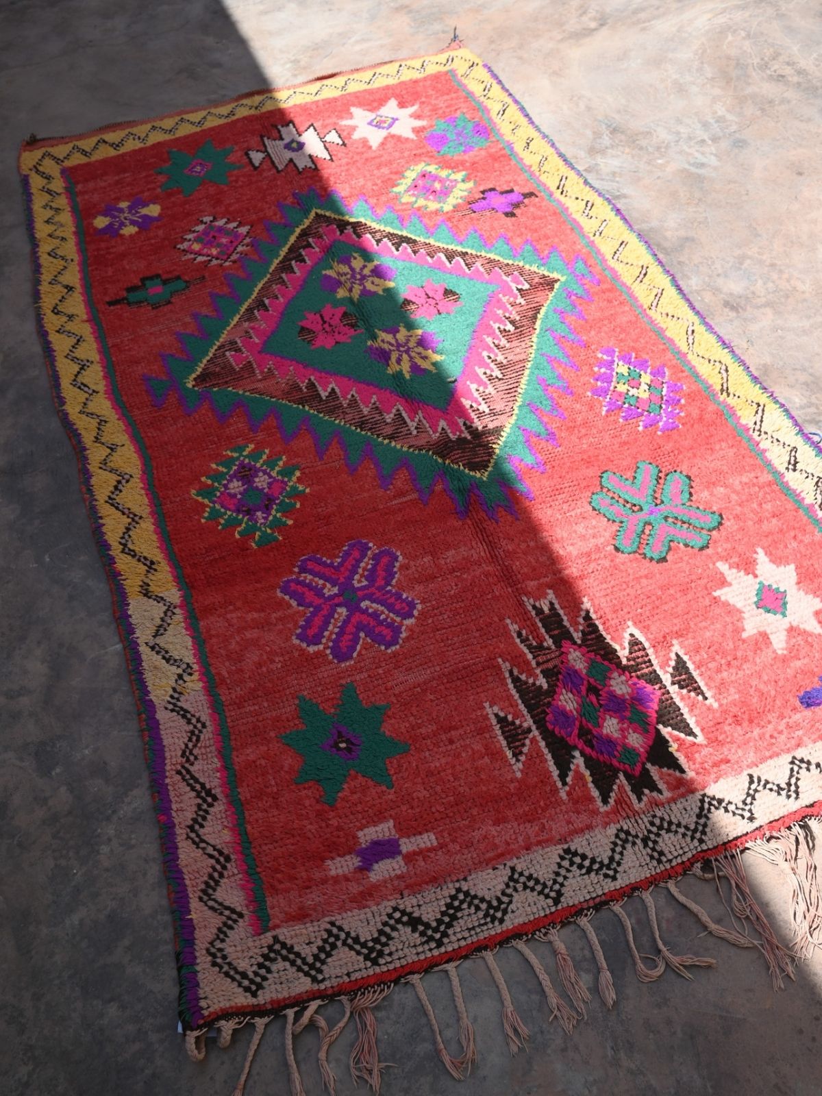 Vintage Boujad Rug - Bright Diamonds 138x278cm - Nouvelle Nomad
