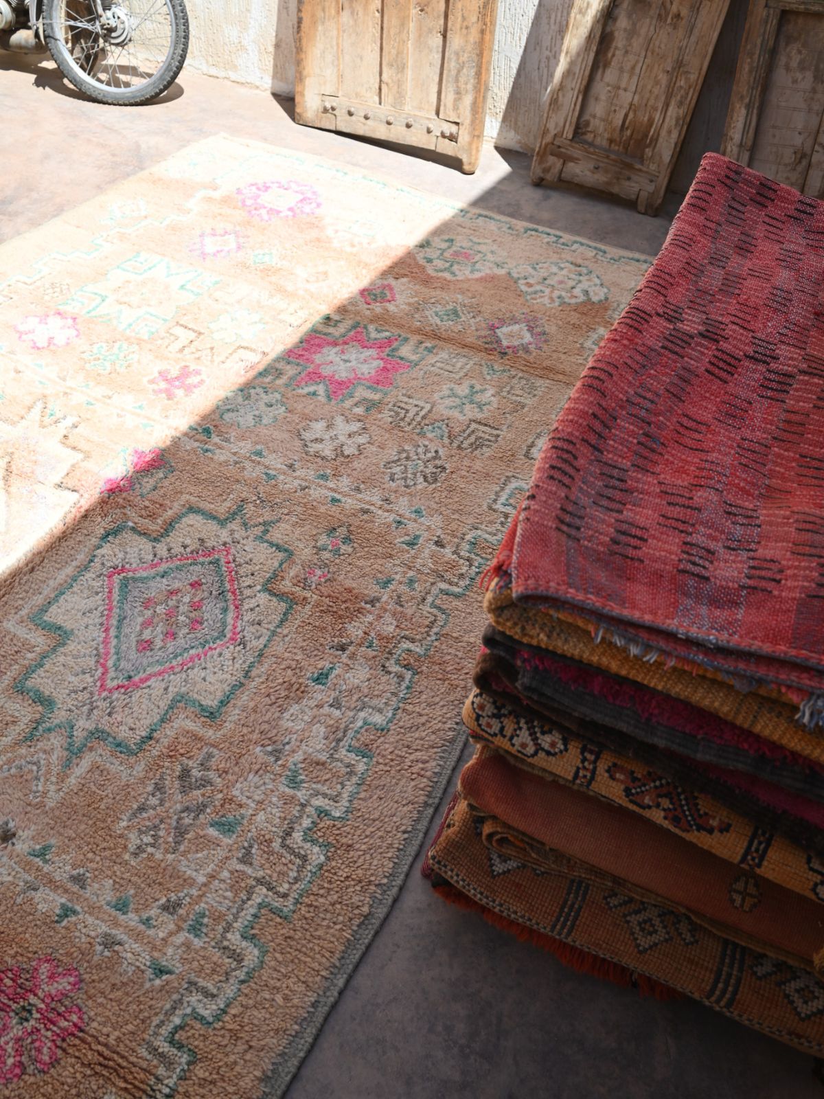 Vintage Boujad Rug - Neutral Stars 186x333cm - Nouvelle Nomad