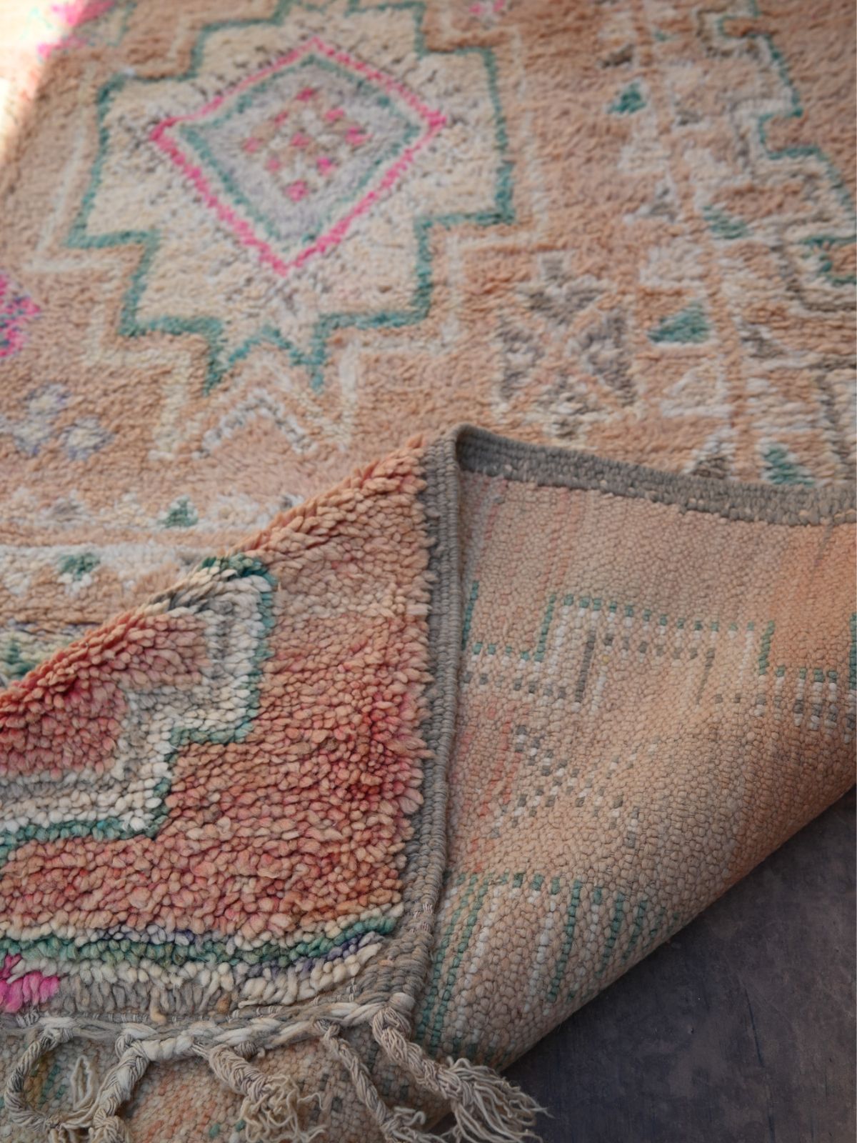 Vintage Boujad Rug - Neutral Stars 186x333cm - Nouvelle Nomad