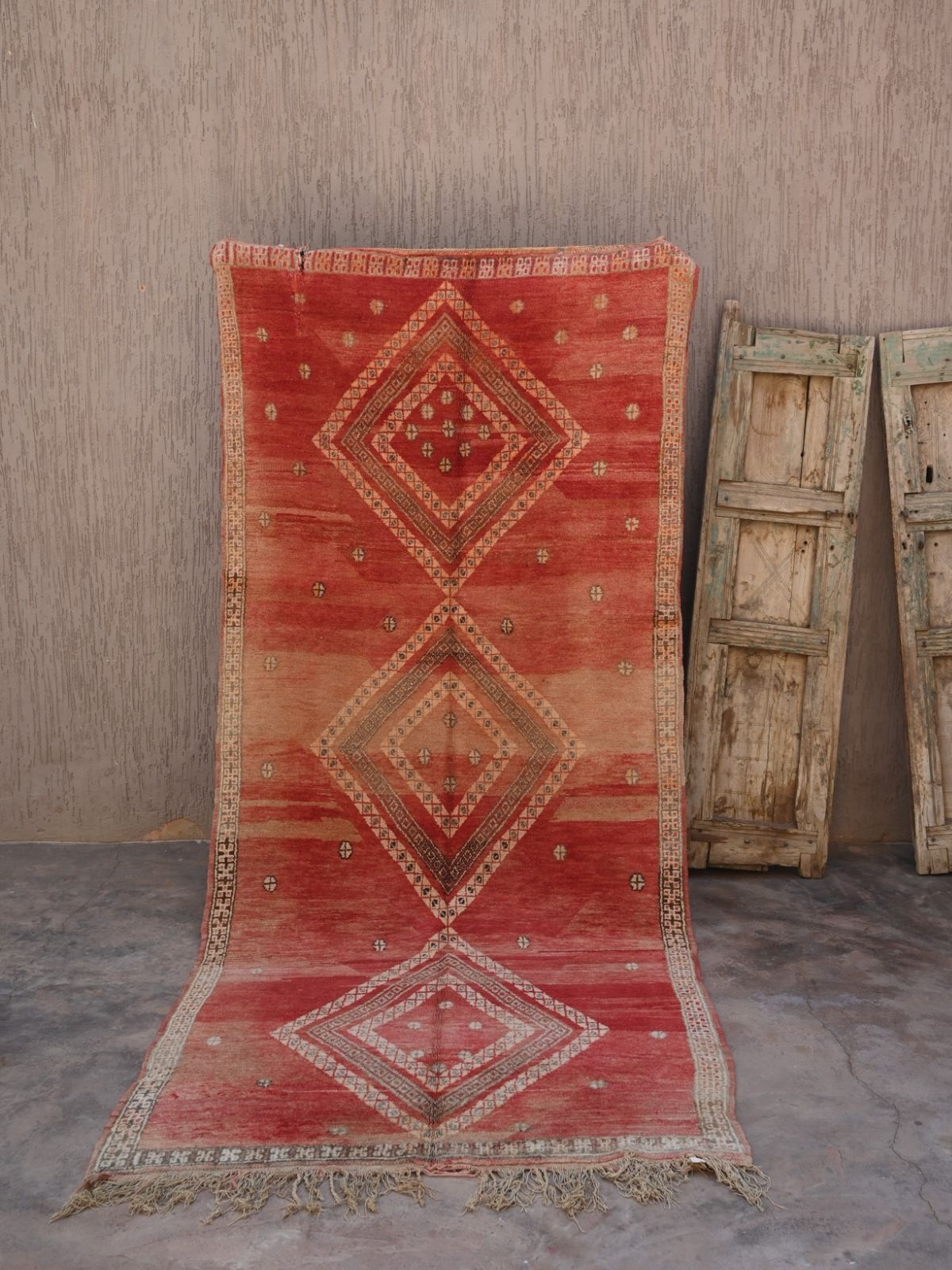 Vintage Boujad Runner - Red Diamonds 130x286cm - Nouvelle Nomad