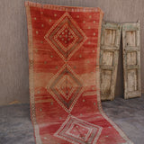 Vintage Boujad Runner - Red Diamonds 130x286cm - Nouvelle Nomad