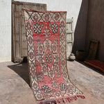 Boujad Vintage Moroccan Runner Rug - Red & Brown 100x245cm