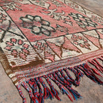 Boujad Vintage Moroccan Runner Rug - Red & Brown 100x245cm