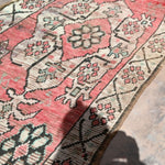 Boujad Vintage Moroccan Runner Rug - Red & Brown 100x245cm