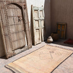 Vintage Haouz Rug - Neutral Beige & Brown 118x210cm