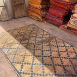 Vintage Marmoucha Rug - Blush Olive Blue 180x350cm - Nouvelle Nomad