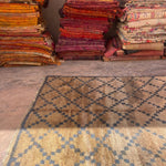Vintage Marmoucha Rug - Blush Olive Blue 180x350cm - Nouvelle Nomad