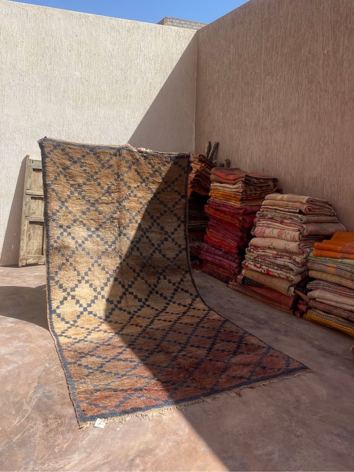 Vintage Marmoucha Rug - Blush Olive Blue 180x350cm - Nouvelle Nomad