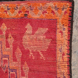Vintage Haouz Rug - Vibrant Red Chickens 179x340cm