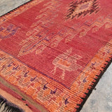 Vintage Haouz Rug - Vibrant Red Chickens 179x340cm