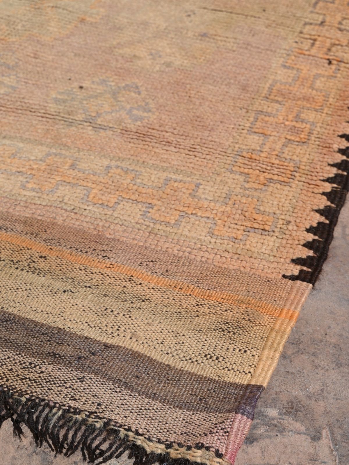 Vintage Haouz Rug - Neutral Beige & Brown 118x210cm