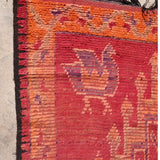 Vintage Haouz Rug - Vibrant Red Chickens 179x340cm