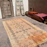 Vintage Moroccan Rug - Haouz Tan & Peach 180x370cm