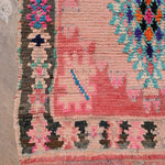 Vintage Boujad Runner Rug - Pink Blue Diamond 105x230cm