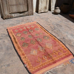 Haouz Vintage Moroccan Rug - Blush Pink 110x188cm