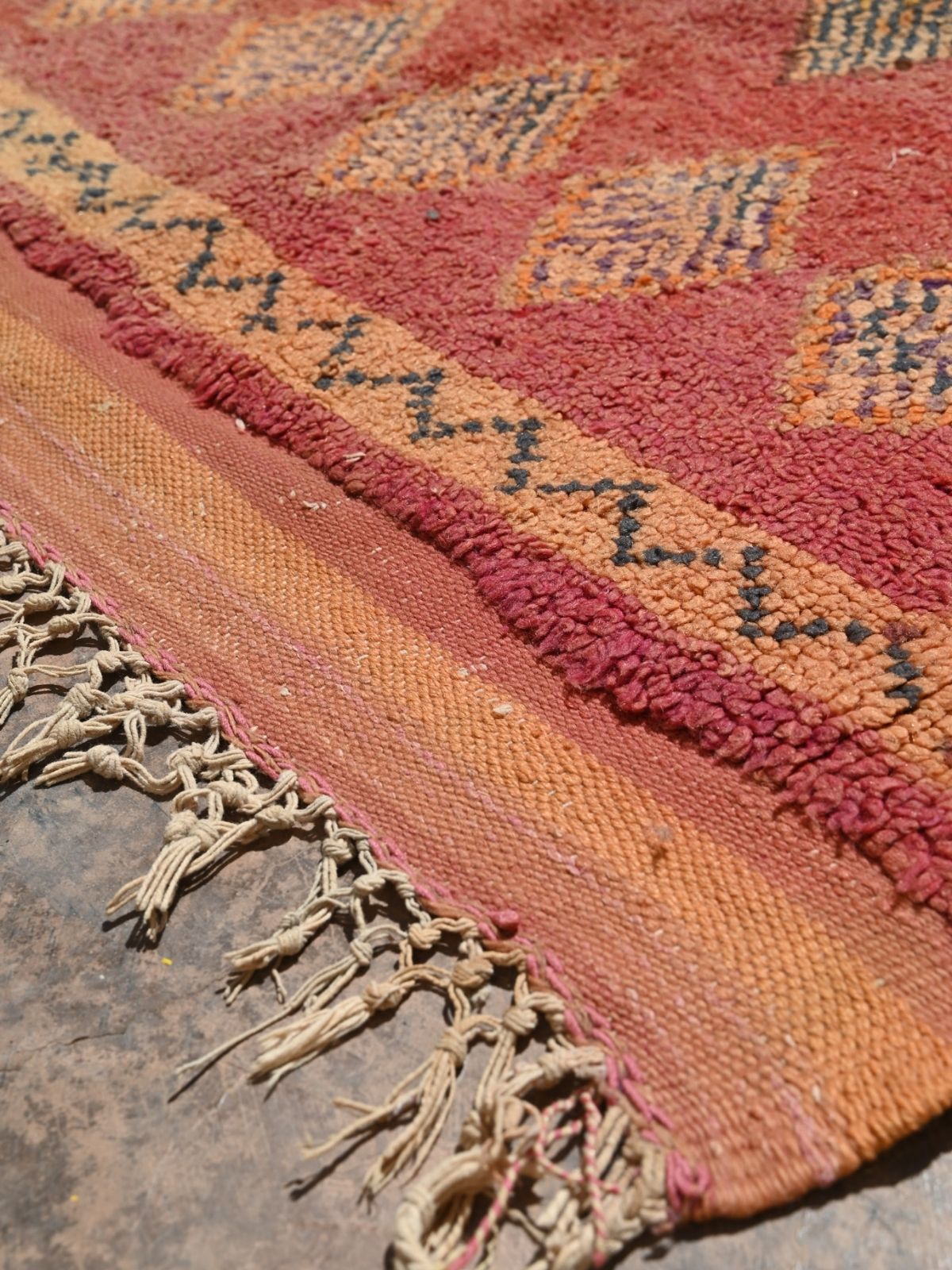 Haouz Vintage Moroccan Rug - Blush Pink 110x188cm