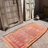 Haouz Vintage Moroccan Rug - Blush Pink 110x188cm