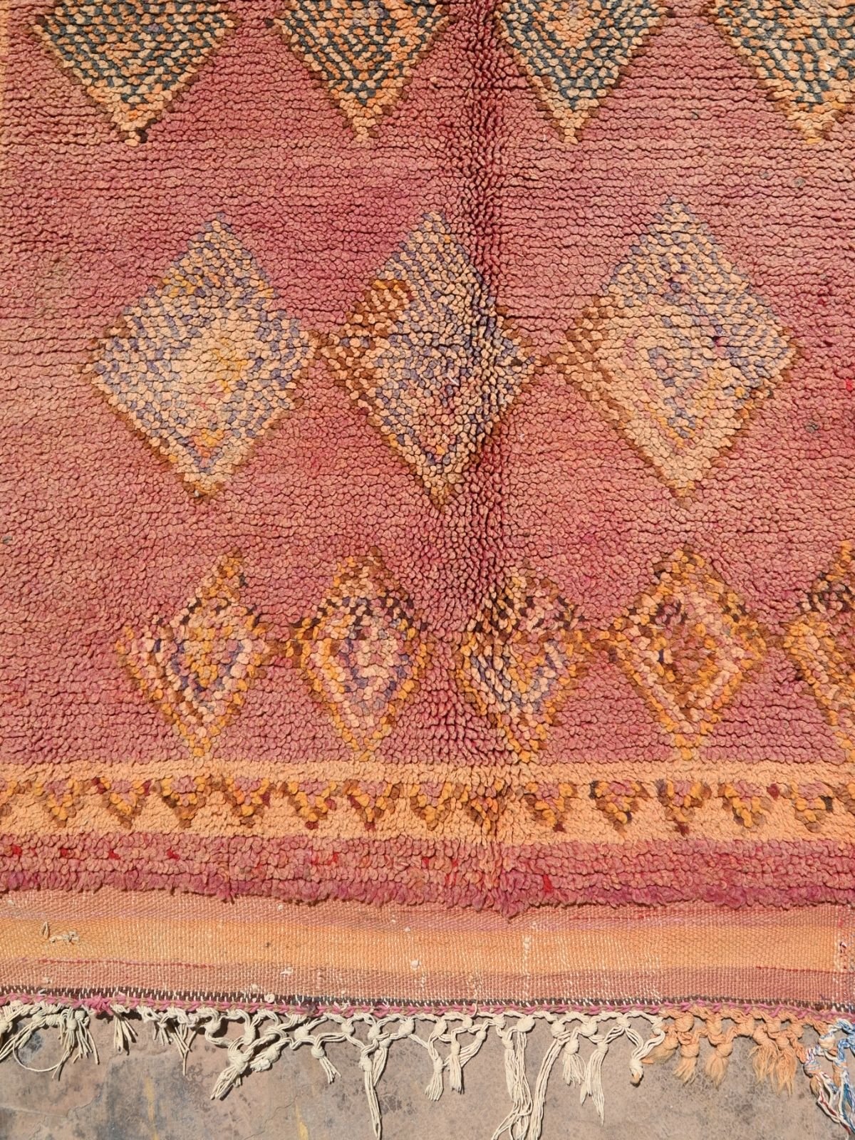 Haouz Vintage Moroccan Rug - Blush Pink 110x188cm