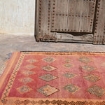 Haouz Vintage Moroccan Rug - Blush Pink 110x188cm