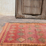 Haouz Vintage Moroccan Rug - Blush Pink 110x188cm