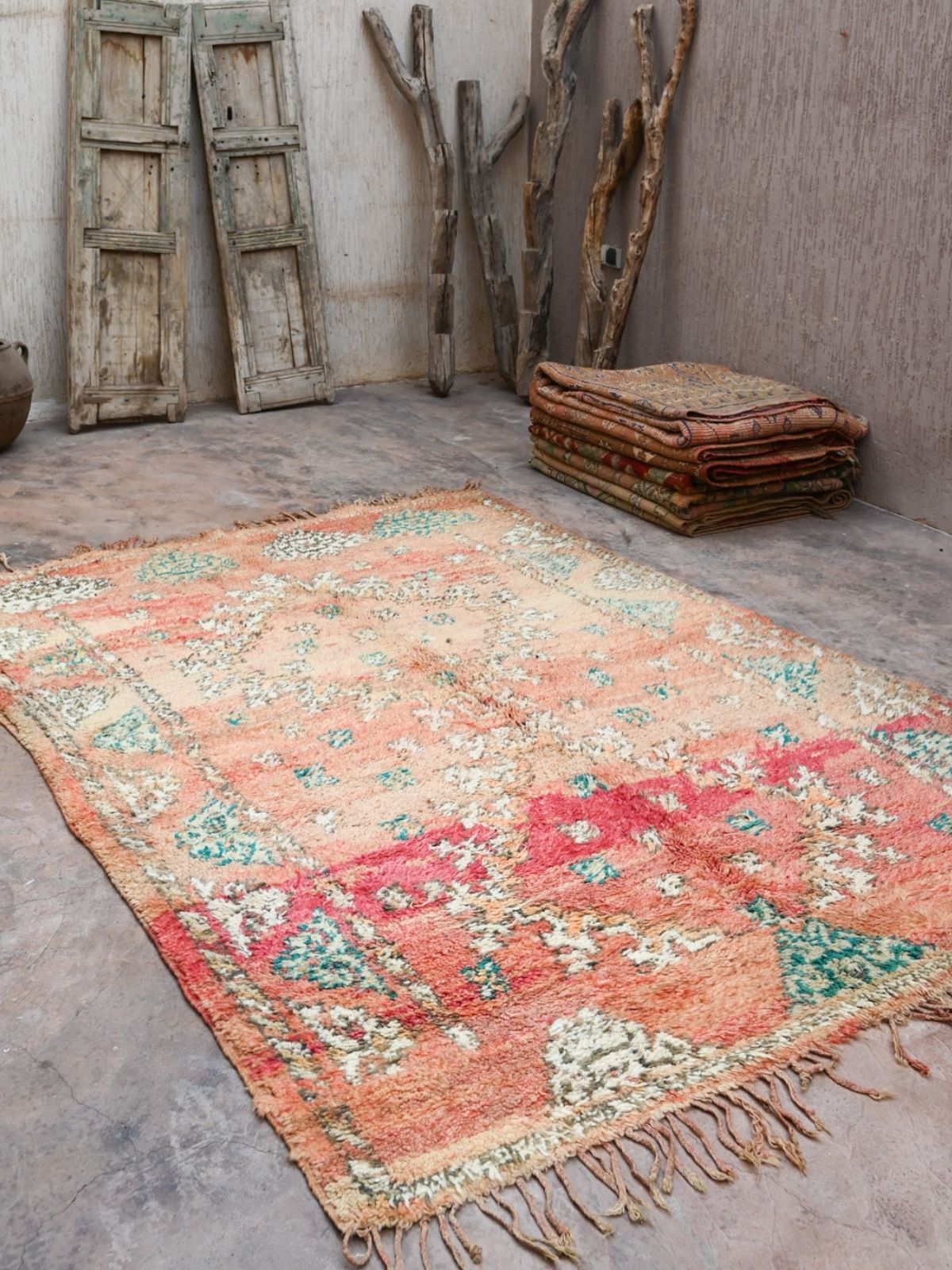 Vintage Moroccan Rug - Boujad Terracotta Peach 190x292cm