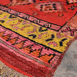 Vintage Boujad Rug - Bright Red Diamonds 128x170cm