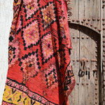 Vintage Boujad Rug - Bright Red Diamonds 128x170cm