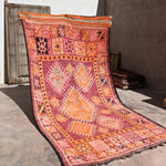 Haouz Vintage Moroccan Rug - Magenta Star 180x355cm