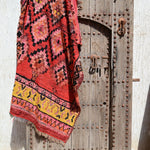 Vintage Boujad Rug - Bright Red Diamonds 128x170cm