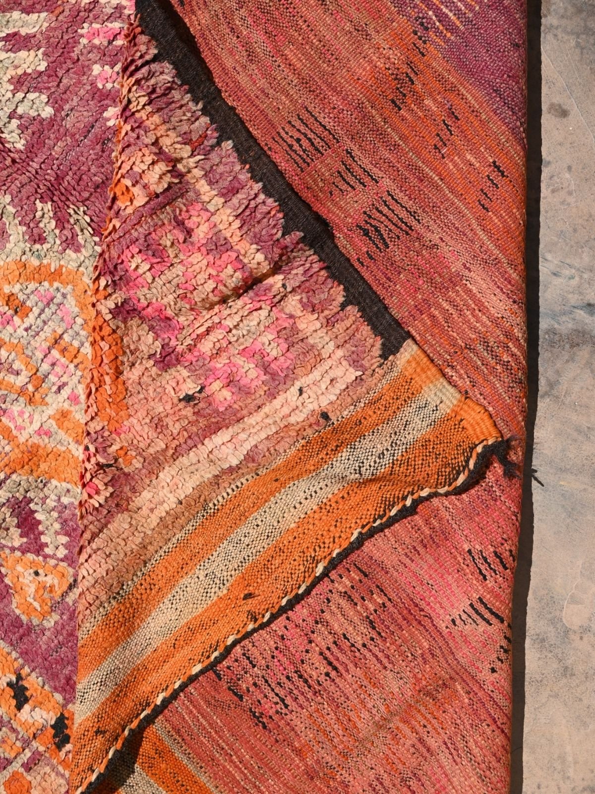 Haouz Vintage Moroccan Rug - Magenta Star 180x355cm