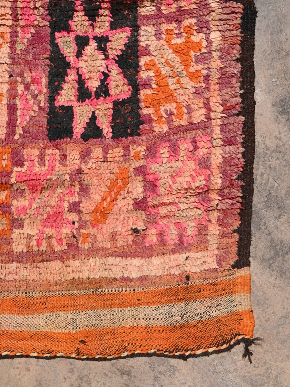 Haouz Vintage Moroccan Rug - Magenta Star 180x355cm