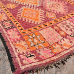 Haouz Vintage Moroccan Rug - Magenta Star 180x355cm