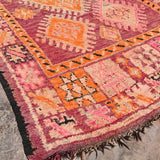 Haouz Vintage Moroccan Rug - Magenta Star 180x355cm