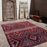 Talsint Vintage Moroccan Rug Berber Carpet - Deep Purple 210x327cm